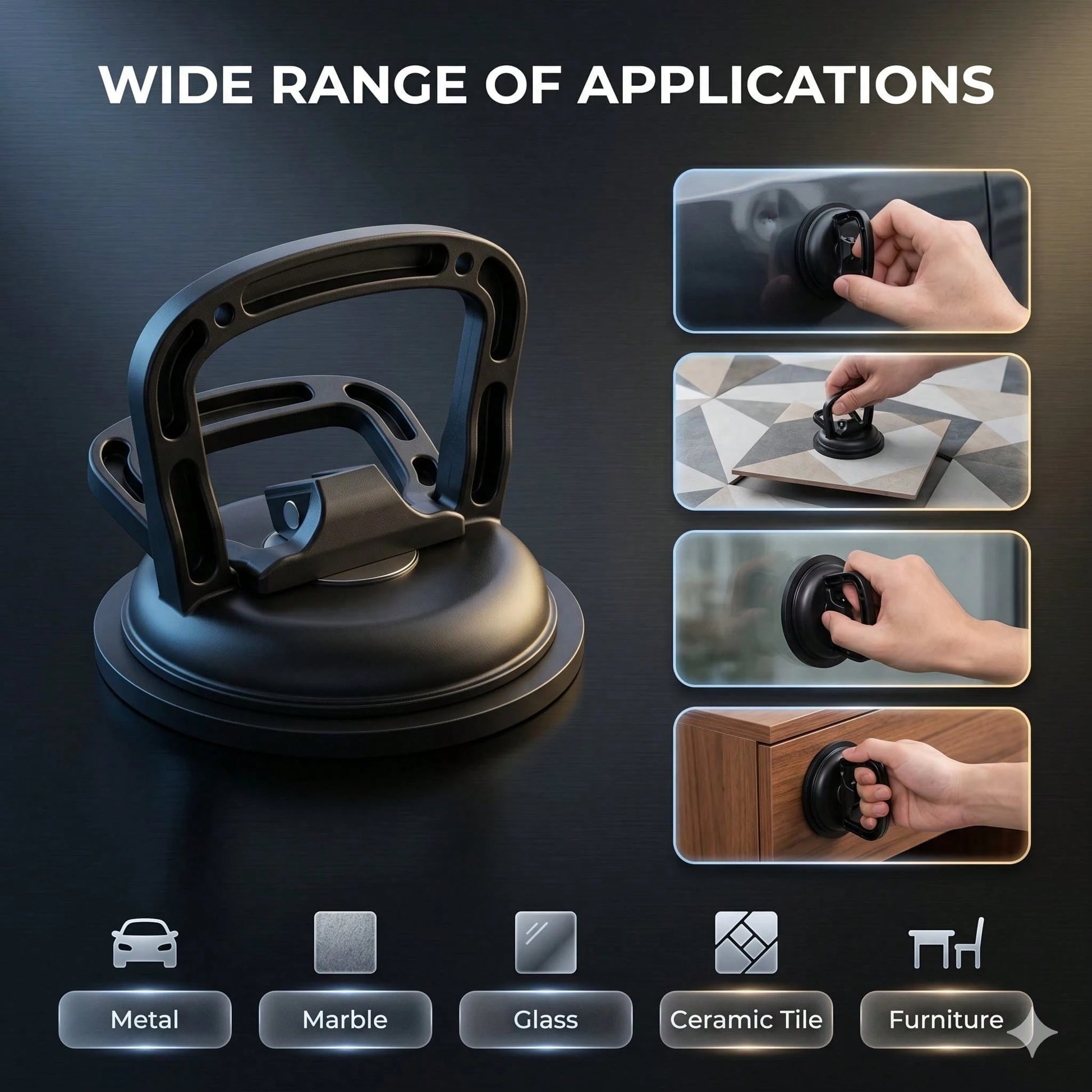 2/4PCs Mini Car Dent Repair Universal Puller Suction Cup Bodywork Panel Sucker Remover Tool Heavy-Duty Rubber For Glass Metal