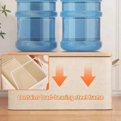 2 Large Capacity Foldable Fabric Storage Boxes- Linen Fabric Multi-Purpose Storage Containers For Clothes, Toys, Bedding- Home Organization Boxes, Toy & Clothing Storage Containers| Classic Fabric
