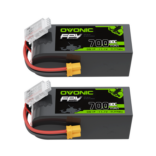 OVONIC 11.1V 80C 800mAh 2S LiPo Battery with JST Plug