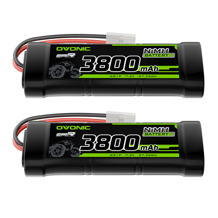 OVONIC 7.2V 3800mAh NiMH Battery Pack 6-Cell with Tamiya Plug for RC Cars & Trucks