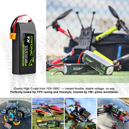 2-Pack Ovonic 2S 3500mAh 5C 7.6V LiHV Battery w/XT30 Plug for RC Transmitters and Receivers