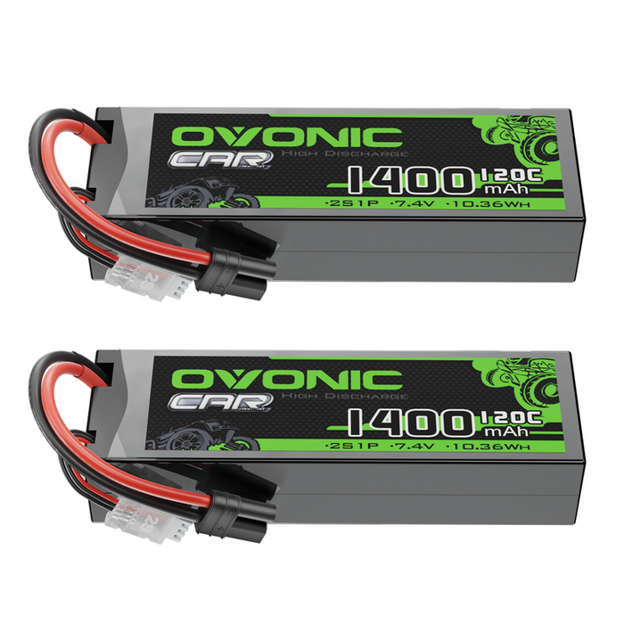 OVONIC 2S 1400mAh 120C 7.4V Lipo Battery with IEC Plug