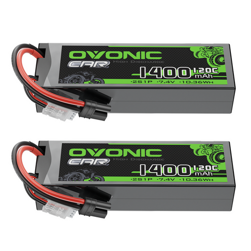 OVONIC 2S 1400mAh 120C 7.4V Lipo Battery with IEC Plug