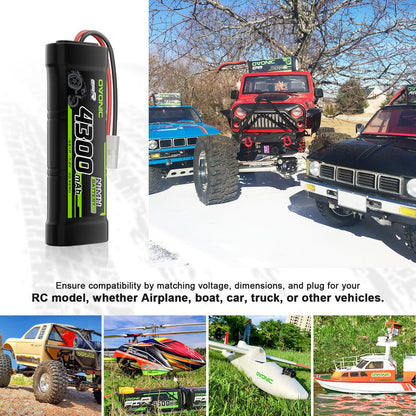 [2-Pack] Ovonic 4300mAh 7.2V 6-Cell NiMH Battery Pack with TMY Connector for RC Cars and Trucks