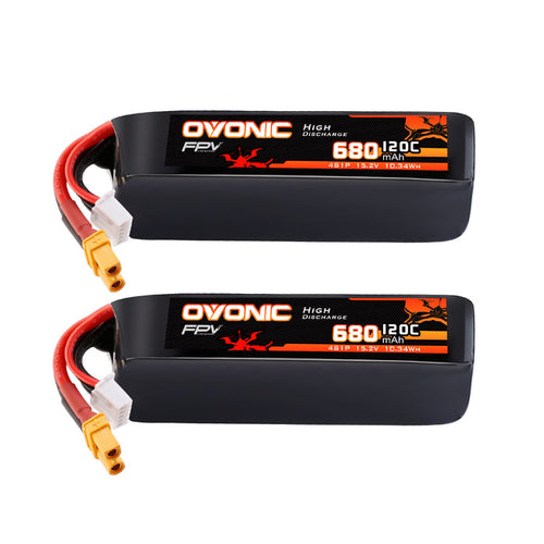 2-Pack Ovonic 4S 680mAh 120C 15.2V LiHV Battery w/XT30 Plug