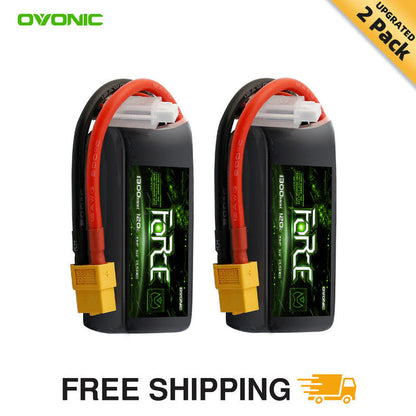 2-Pack Ovonic Force 3S 1300mAh 120C 11.1V LiPo Battery w/XT60 Plug