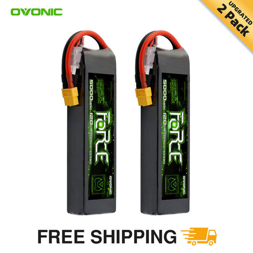 2-Pack Ovonic Force 3S 5000mAh 120C 11.1V LiPo Battery w/TRA Plug