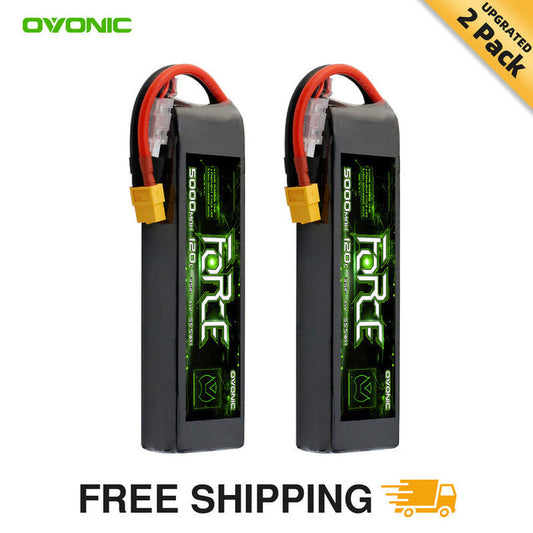 2-Pack Ovonic Force 3S 5000mAh 120C 11.1V LiPo Battery w/TRA Plug