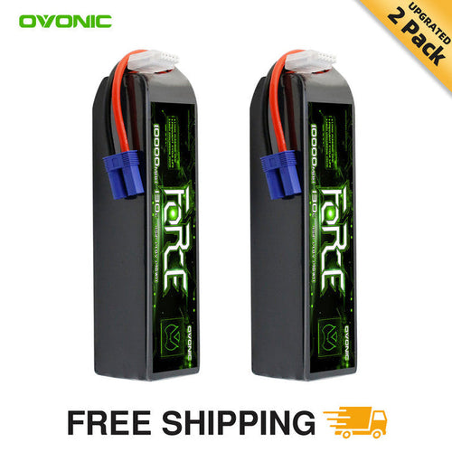 2-Pack Ovonic Force 4S 10000mAh 130C 14.8V LiPo Battery w/EC5 Plug