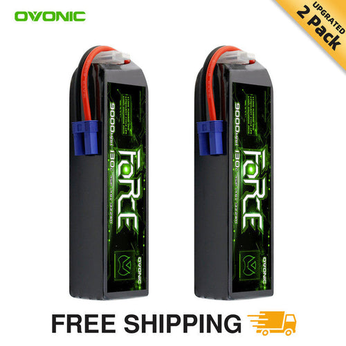 2-Pack Ovonic Force 4S 9000mAh 130C 14.8V LiPo Battery w/EC5 Plug