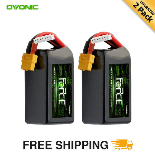 2-Pack Ovonic Force 6S 1300mAh 130C 22.2V LiPo Battery Pack w/XT60 Plug
