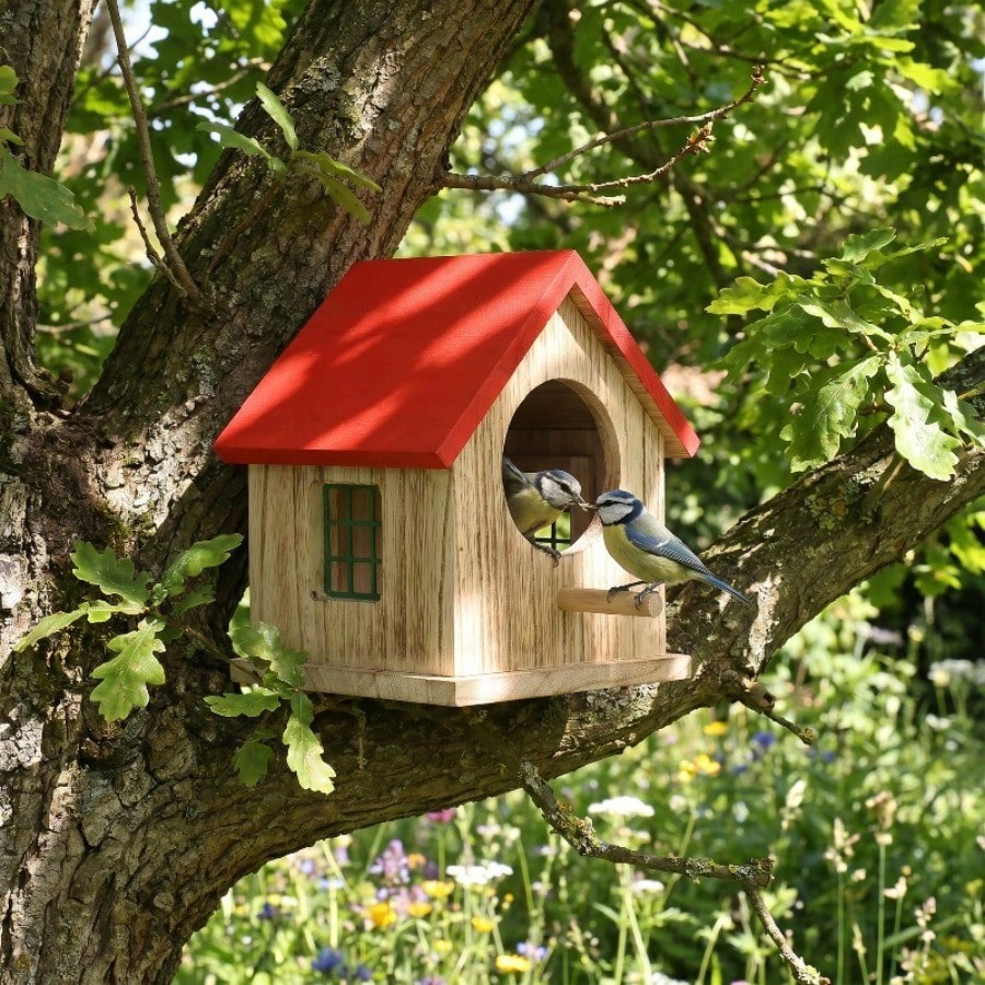 2-Piece Oversized Solid Wood Suspended Birdcage And Hamster House, Outdoor Birdhouse, Handmade Small Animal Shelter, Naturally Ventilated Pet Shelter, Huge Wooden Habitat, Suitable For Birds, Hamsters