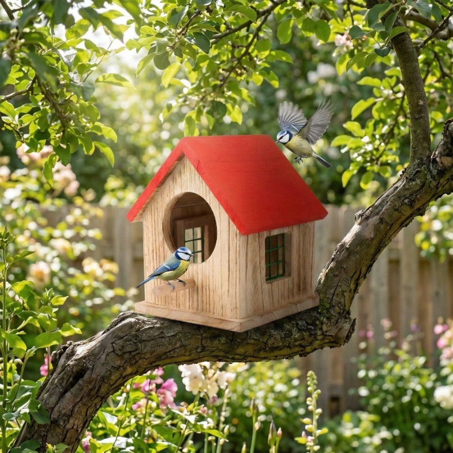 2-Piece Oversized Solid Wood Suspended Birdcage And Hamster House, Outdoor Birdhouse, Handmade Small Animal Shelter, Naturally Ventilated Pet Shelter, Huge Wooden Habitat, Suitable For Birds, Hamsters