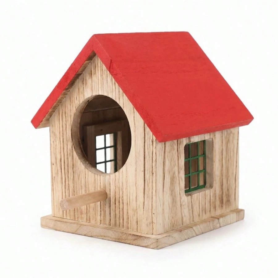 2-Piece Oversized Solid Wood Suspended Birdcage And Hamster House, Outdoor Birdhouse, Handmade Small Animal Shelter, Naturally Ventilated Pet Shelter, Huge Wooden Habitat, Suitable For Birds, Hamsters