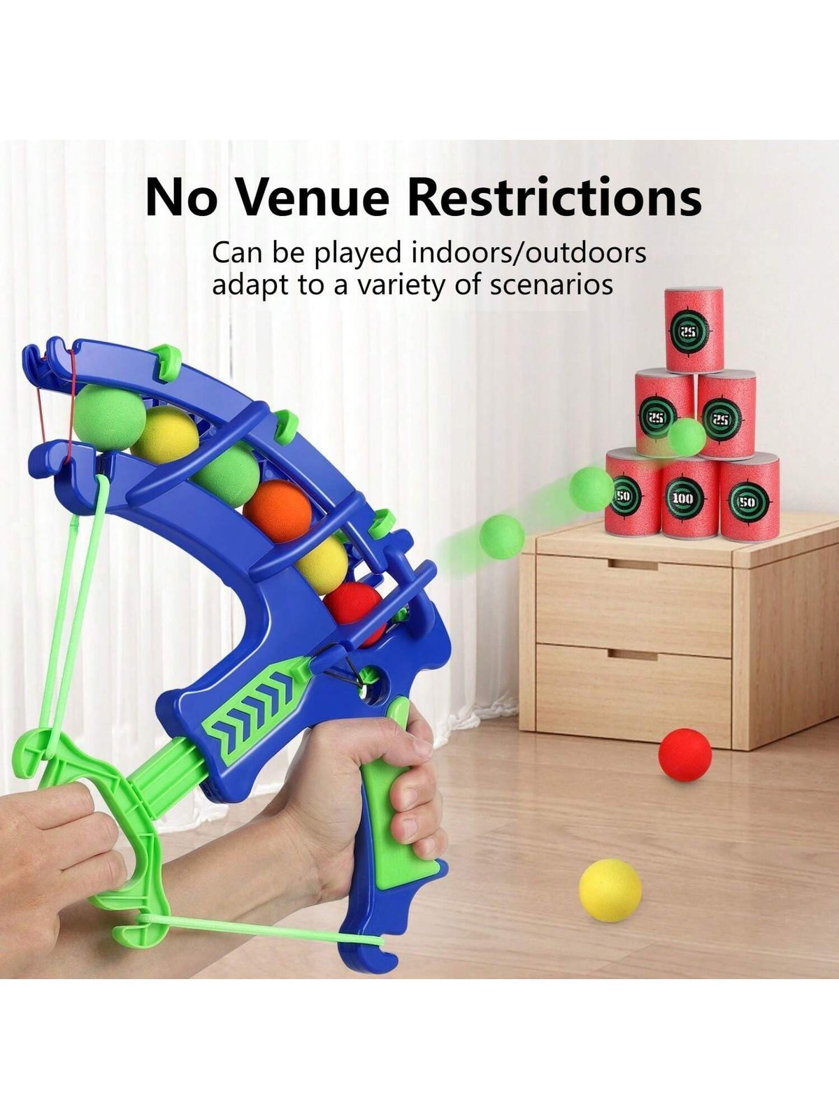 2 Sets Of Blue Bow And Arrow Toys, 10 Balls + 12 Target Targets- Indoor/Outdoor Family Fun And Parent-Child Bonding, Toys And Games Educational Soft Marble Target Toys.