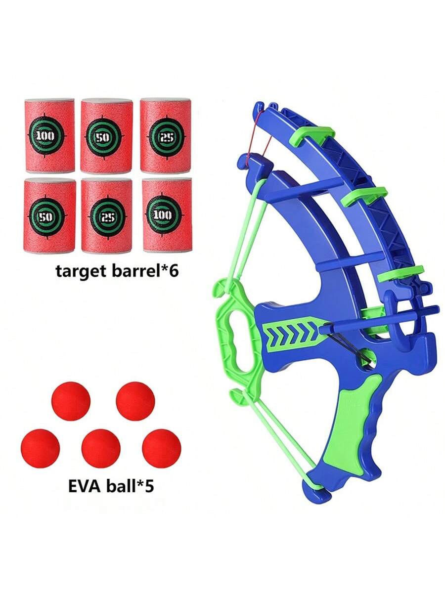 2 Sets Of Blue Bow And Arrow Toys, 10 Balls + 12 Target Targets- Indoor/Outdoor Family Fun And Parent-Child Bonding, Toys And Games Educational Soft Marble Target Toys.