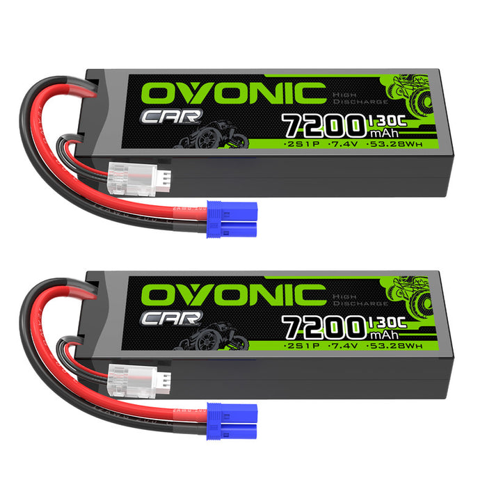 OVONIC 2S 7200mAh 130C Hardcase 7.4V Lipo Battery with EC5 Plug