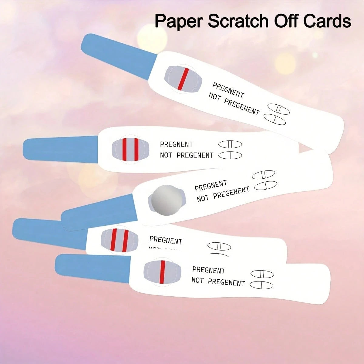 20/40 Pcs Baby Shower Scratch Off Game Cards, Pregnancy Test Style Party Games Gender Reveal Activities, Pregnancy Announcement Interactive Games