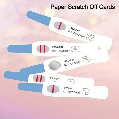20/40 Pcs Baby Shower Scratch Off Game Cards, Pregnancy Test Style Party Games Gender Reveal Activities, Pregnancy Announcement Interactive Games