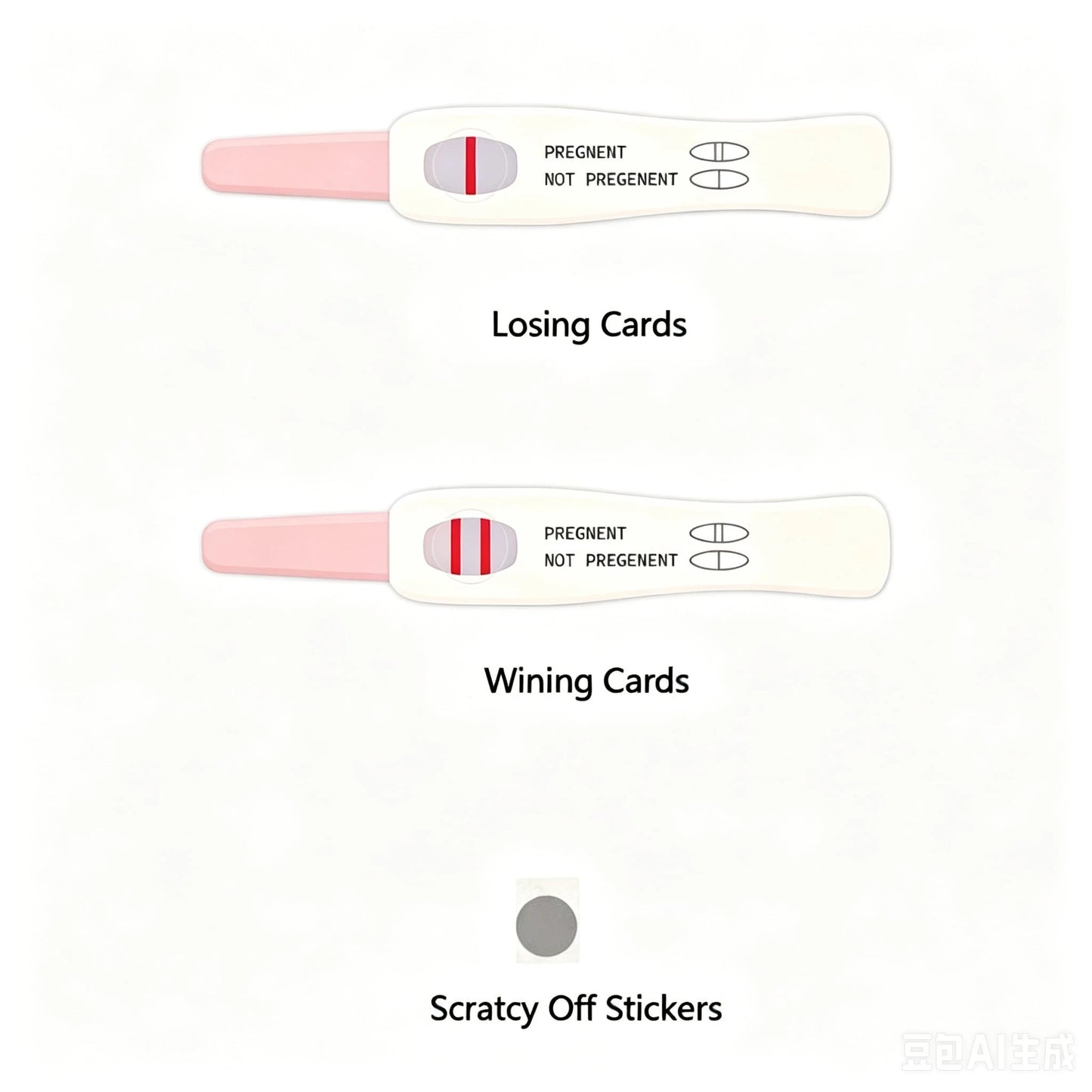 20/40 Pcs Baby Shower Scratch Off Game Cards, Pregnancy Test Style Party Games Gender Reveal Activities, Pregnancy Announcement Interactive Games