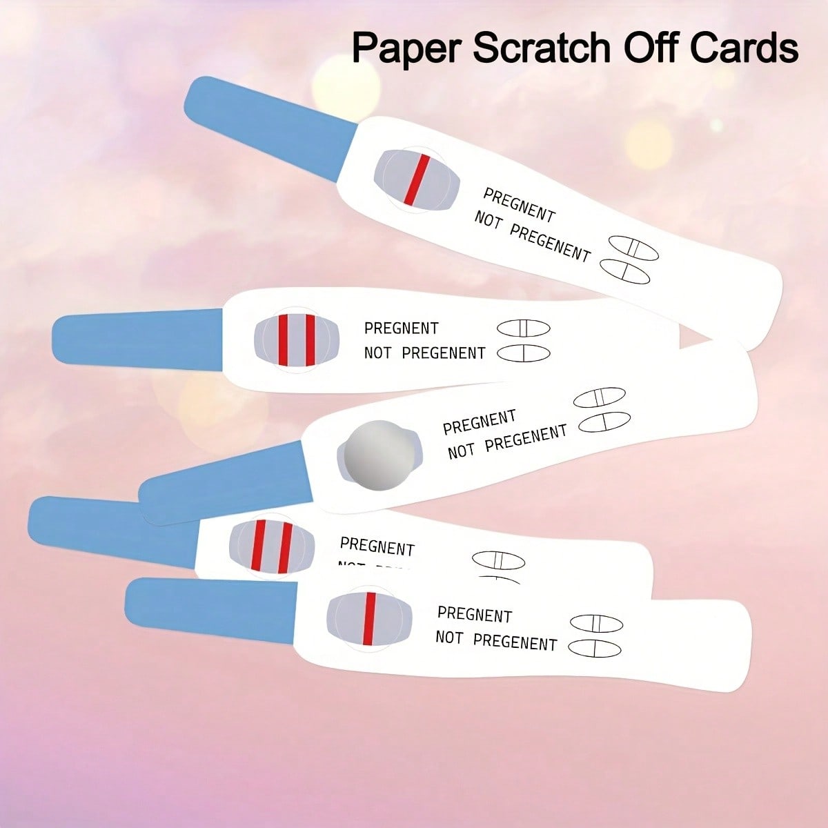 20/40 Pcs Baby Shower Scratch Off Game Cards, Pregnancy Test Style Party Games Gender Reveal Activities, Pregnancy Announcement Interactive Games
