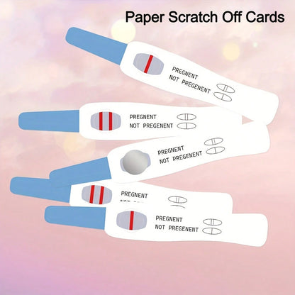 20/40 Pcs Baby Shower Scratch Off Game Cards, Pregnancy Test Style Party Games Gender Reveal Activities, Pregnancy Announcement Interactive Games