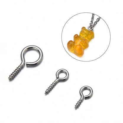 20/50pcs Stainless Steel Screw Eye Hooks, Fashion Wall Hanging Rings, Suitable For DIY Jewelry, Photos, Clay And Resin Pendants, Easy To Install, Polished Surface, Heavy Duty, Suitable For Christmas T