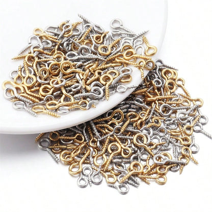 20/50pcs Stainless Steel Screw Eye Hooks, Fashion Wall Hanging Rings, Suitable For DIY Jewelry, Photos, Clay And Resin Pendants, Easy To Install, Polished Surface, Heavy Duty, Suitable For Christmas T