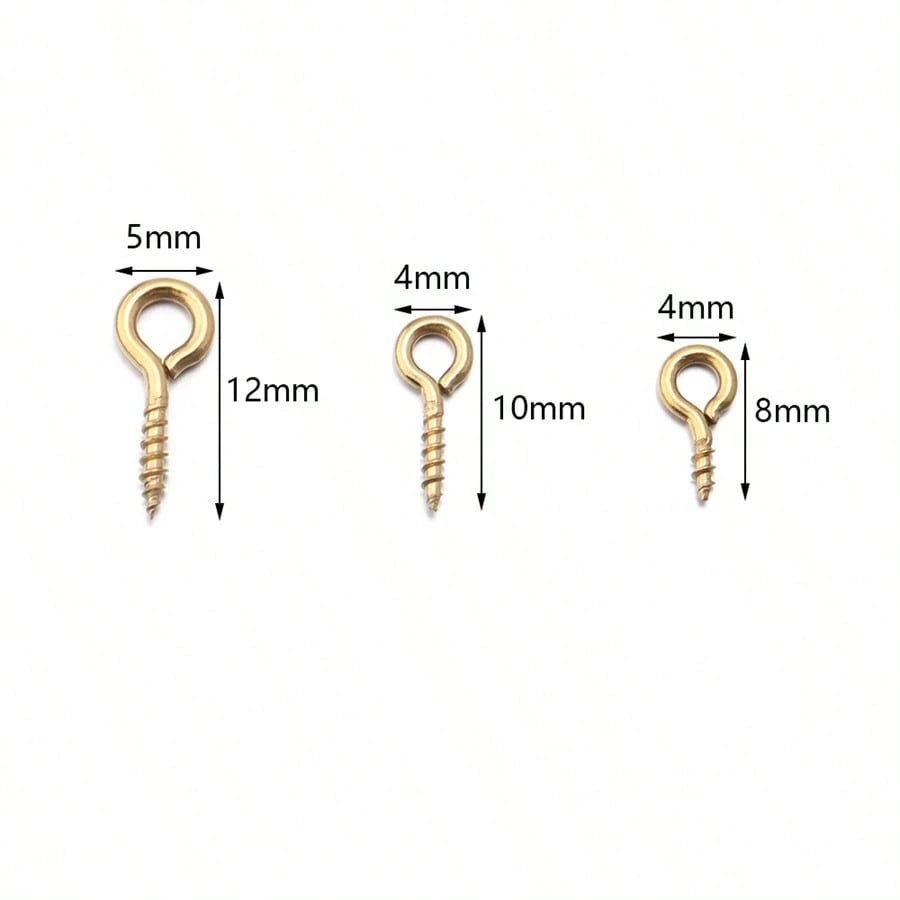 20/50pcs Stainless Steel Screw Eye Hooks, Fashion Wall Hanging Rings, Suitable For DIY Jewelry, Photos, Clay And Resin Pendants, Easy To Install, Polished Surface, Heavy Duty, Suitable For Christmas T