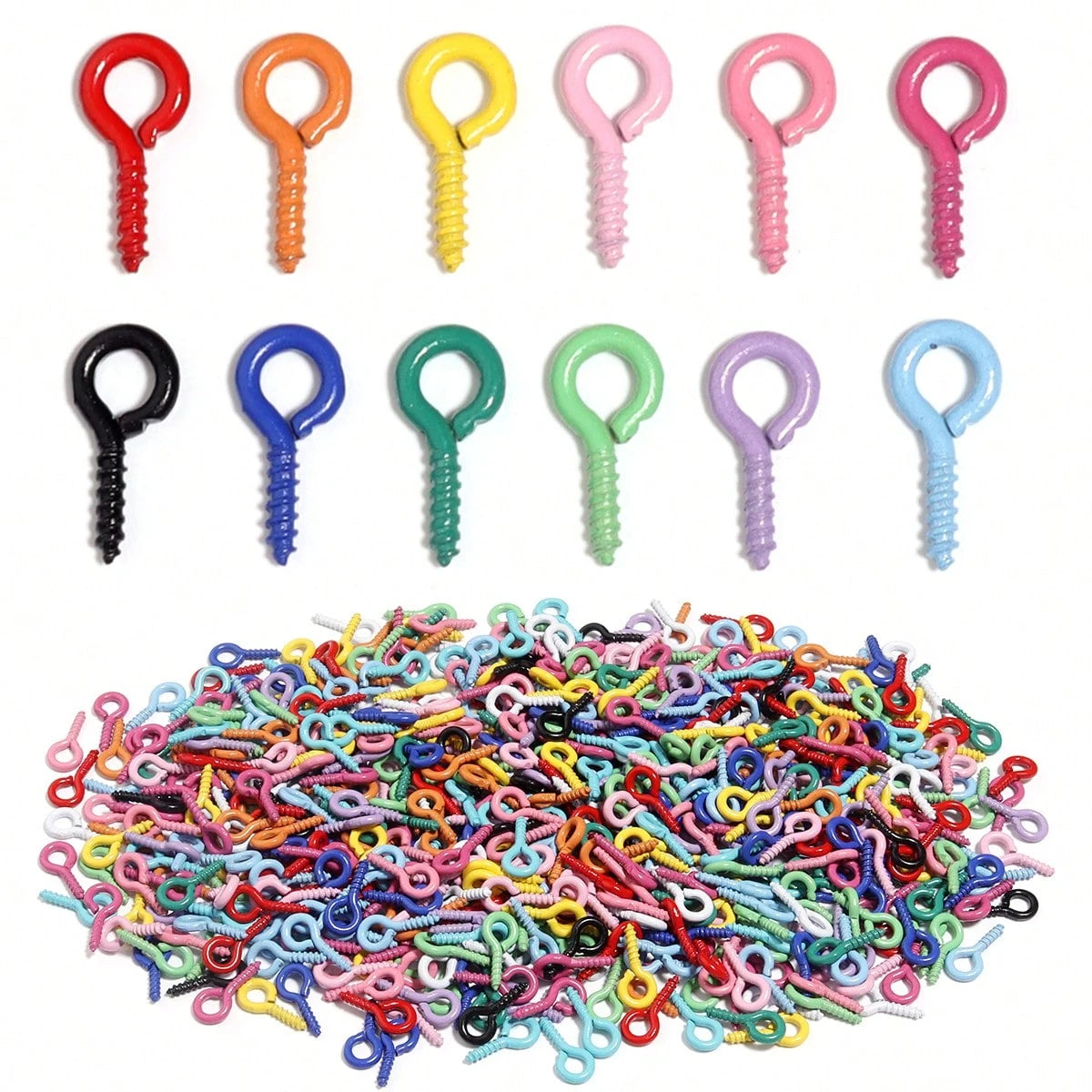 20/50pcs Stainless Steel Screw Eye Hooks, Fashion Wall Hanging Rings, Suitable For DIY Jewelry, Photos, Clay And Resin Pendants, Easy To Install, Polished Surface, Heavy Duty, Suitable For Christmas T