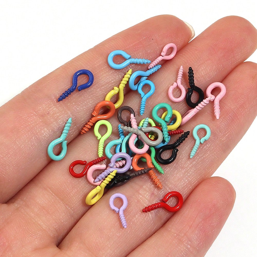 20/50pcs Stainless Steel Screw Eye Hooks, Fashion Wall Hanging Rings, Suitable For DIY Jewelry, Photos, Clay And Resin Pendants, Easy To Install, Polished Surface, Heavy Duty, Suitable For Christmas T