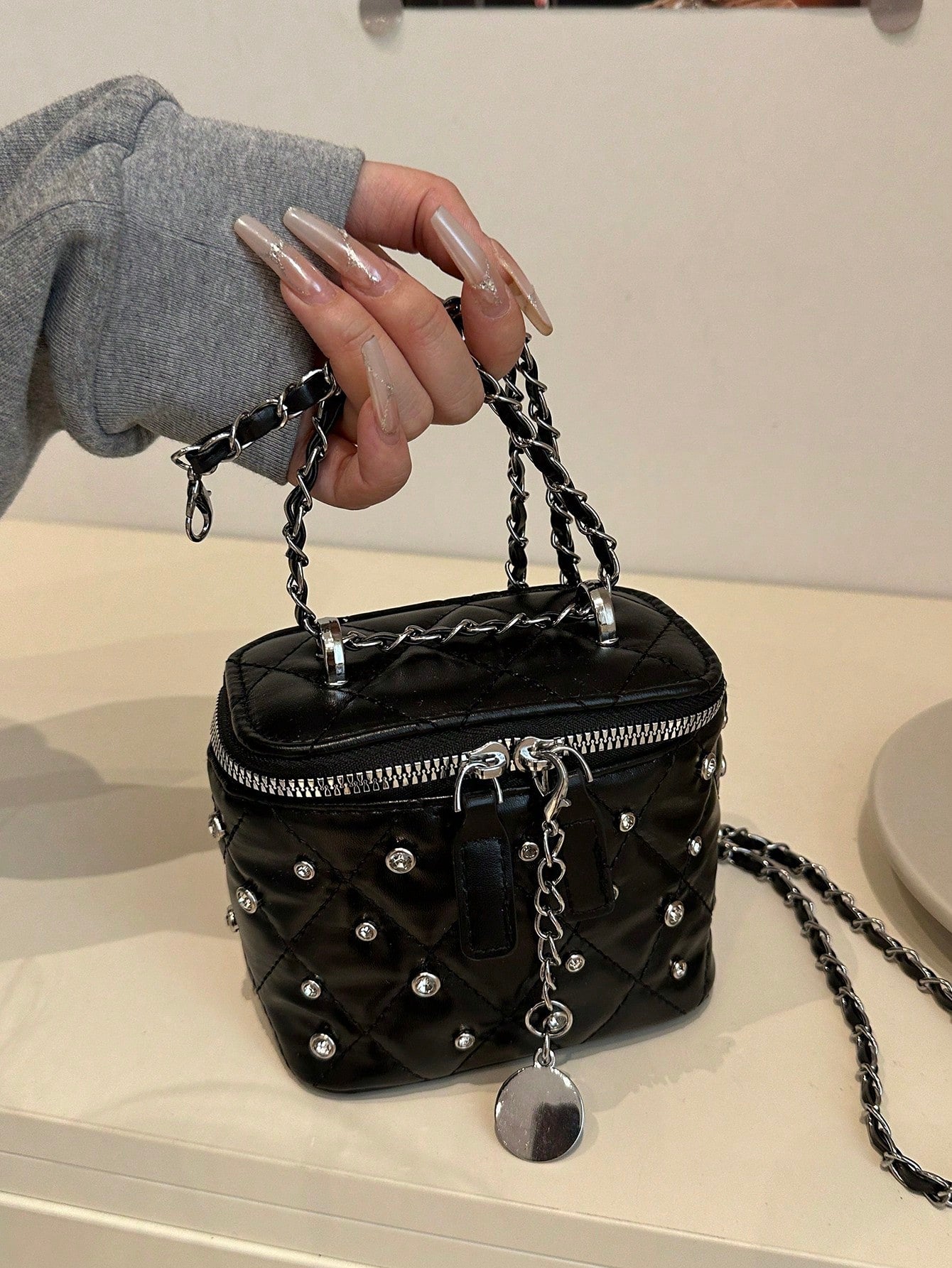 2025 New Arrival Exclusive High-Quality Makeup Box Bag, Mini Lipstick Bag, Women's Mini Fashionable Handbag & Shoulder Bag, Shiny Box Clutch Bag For Evening