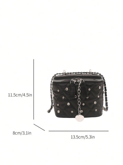 2025 New Arrival Exclusive High-Quality Makeup Box Bag, Mini Lipstick Bag, Women's Mini Fashionable Handbag & Shoulder Bag, Shiny Box Clutch Bag For Evening