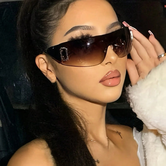 2025 New Fashion Y2K Style Rimless Glasses With Integrated Letter Accessories