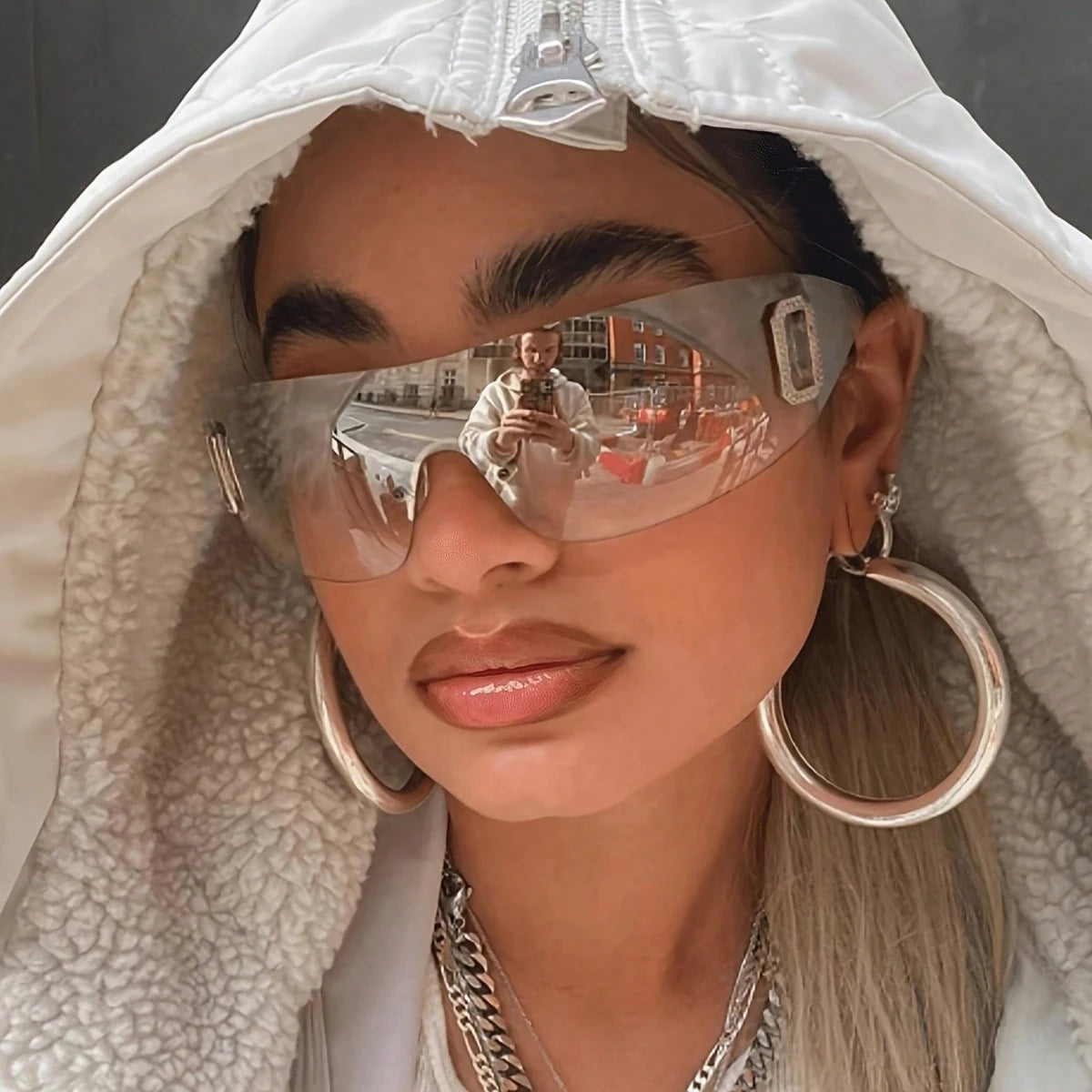 2025 New Fashion Y2K Style Rimless Glasses With Integrated Letter Accessories