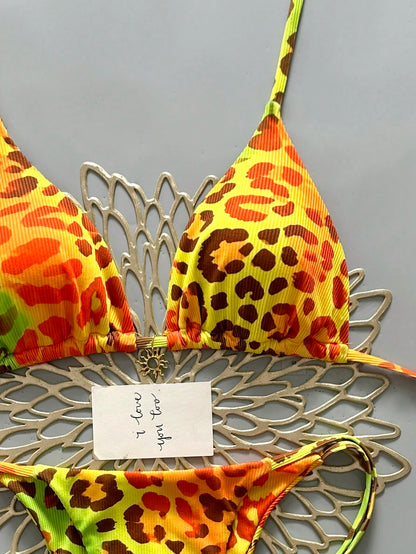2025 Women's Sexy Leopard Print Bikini 2-Piece Swimwear Vacation Beach Summer