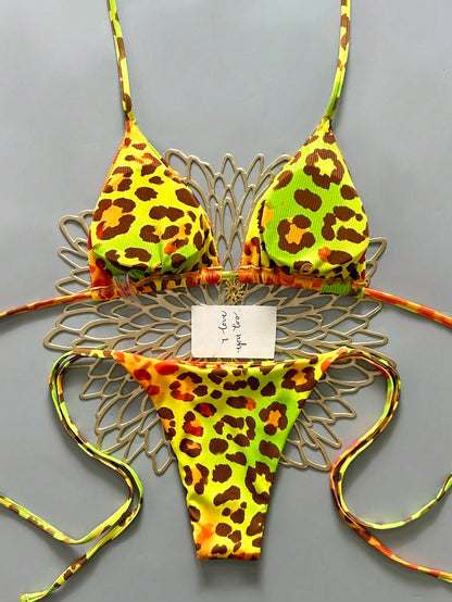 2025 Women's Sexy Leopard Print Bikini 2-Piece Swimwear Vacation Beach Summer