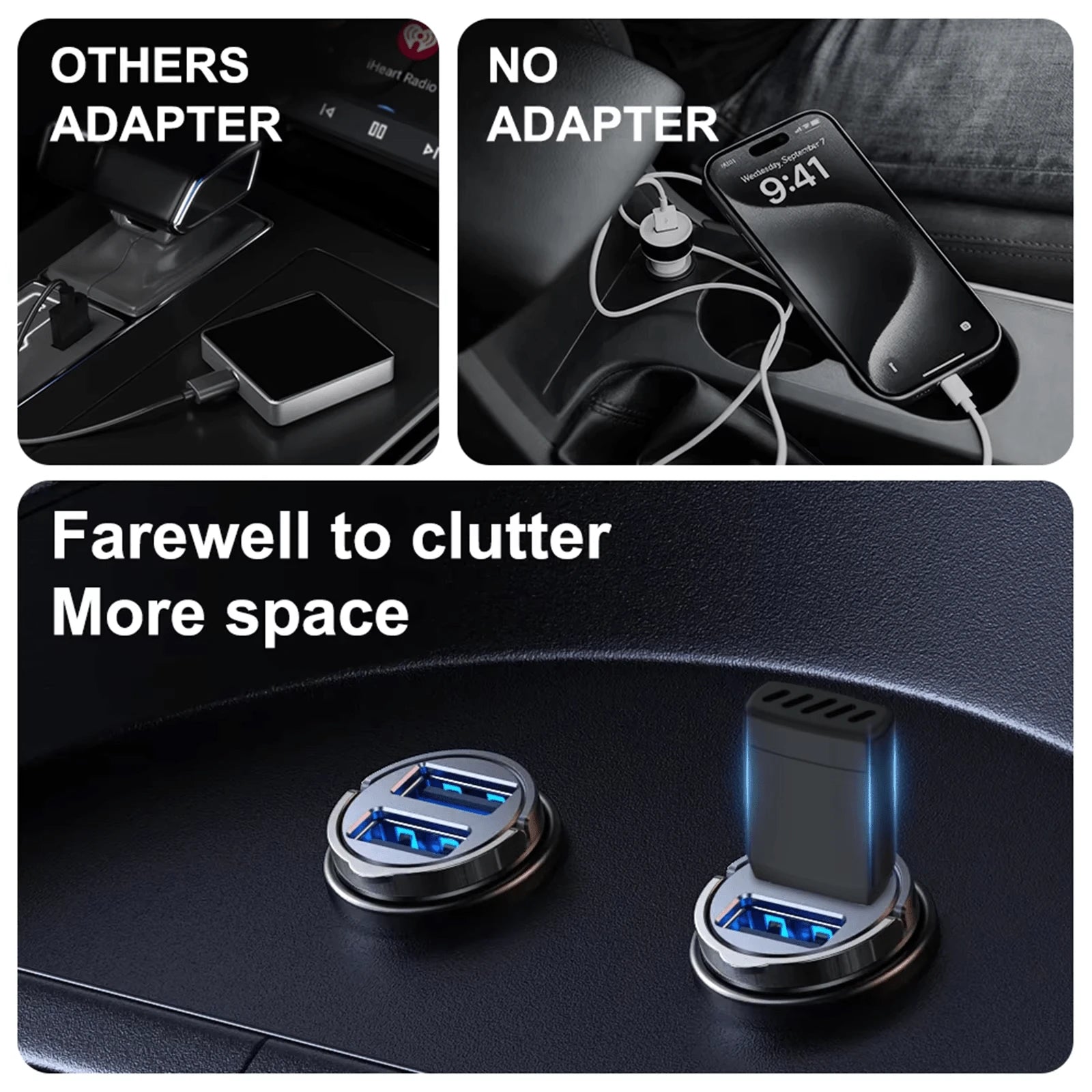 2026 2in1 Wired To Wireless Carplay Smart Mini Adapter Box Carplay & Android Auto No Delay Plug And Play For Wired CarPlay Car System