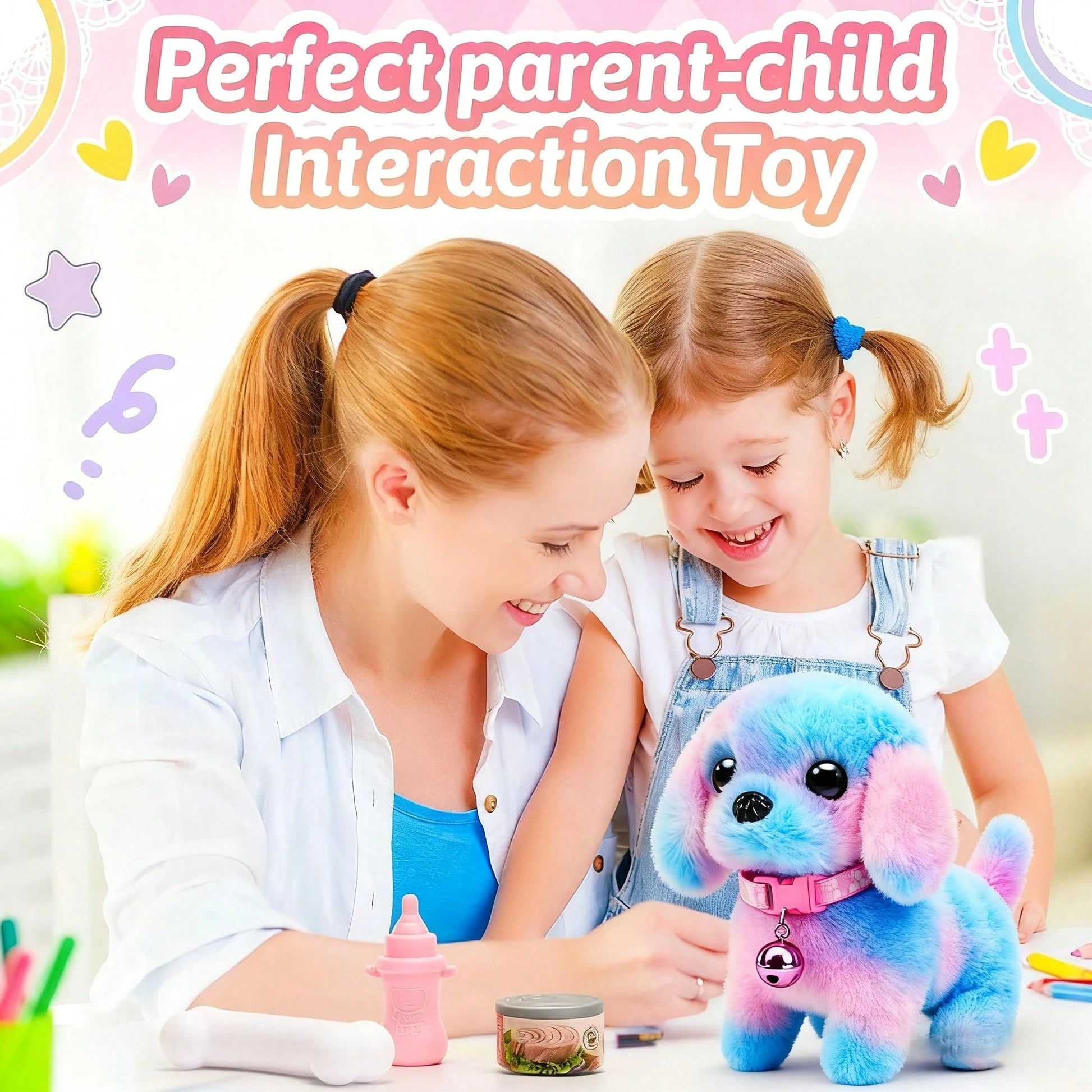 2026 New Electric Toy Puppy With Multiple Accessories Set, Includes Leash Bone Bow, Realistic Walking Barking Wagging Tail Interactive Plush Pet Dog For Home Entertainment And Holiday Gift