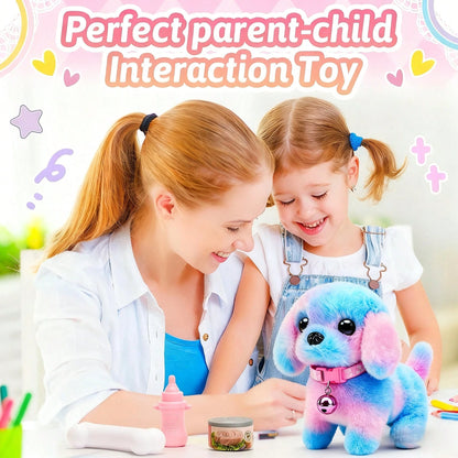 2026 New Electric Toy Puppy With Multiple Accessories Set, Includes Leash Bone Bow, Realistic Walking Barking Wagging Tail Interactive Plush Pet Dog For Home Entertainment And Holiday Gift