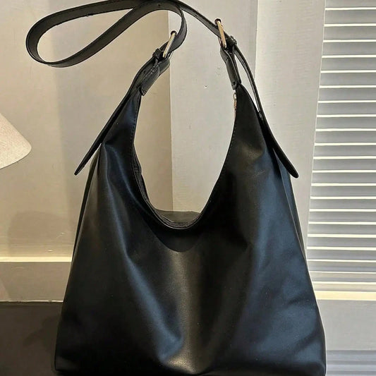 2026 New Fashion Women Solid Color Commuter Tote Bag Minimalist Niche Design Underarm Bag Stylish Large Capacity Shoulder Bag Office Back To School