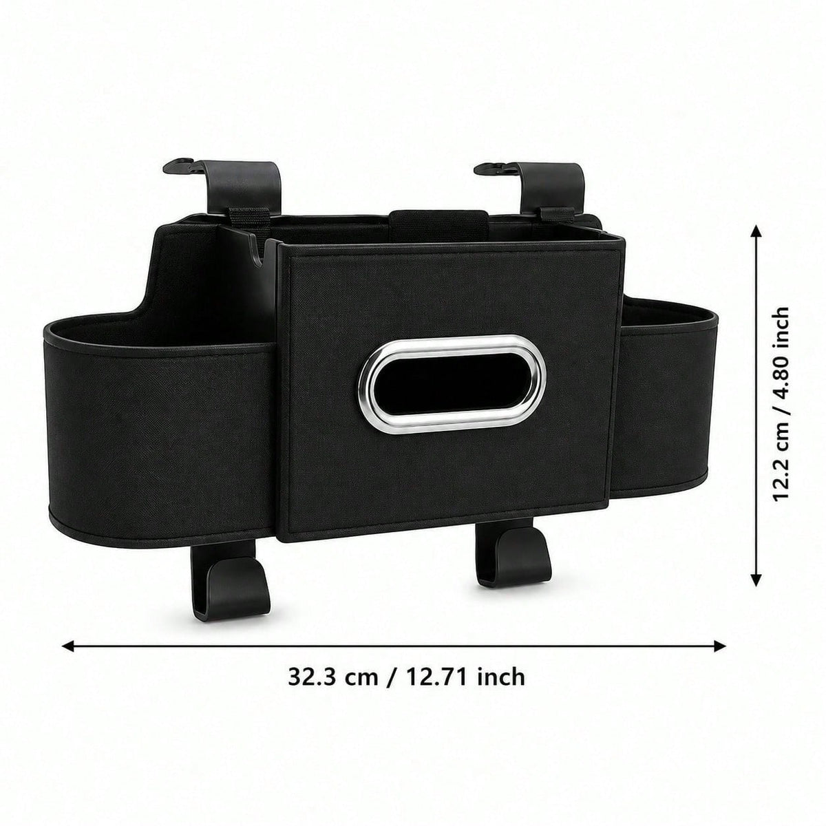 2026 New Multifunctional Car Seat Back Hanging Organizer, Polyester Plastic Storage Bag With Cup Holder Tissue Pocket Trash Bin Hooks, Car Interior Travel Storage Accessory