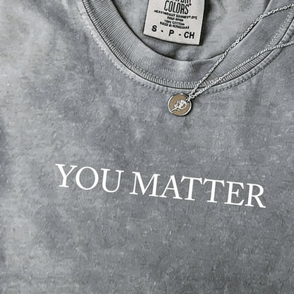 2026 Tops For Women "You Are Important" Inspirational Print T-Shirt- Soft Brown Washed Cotton Short-Sleeve Top, Suitable For Everyday Casual And Bea