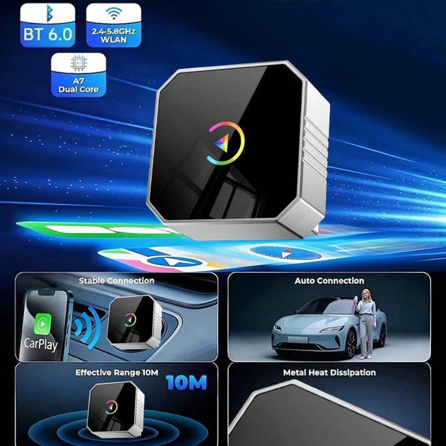 2026 Wireless CarPlay Adapter, Wired Android Auto To Wireless USB Adapter, Car Smart System Wireless Adapter, Smart Mini AI Box, No Battery Required
