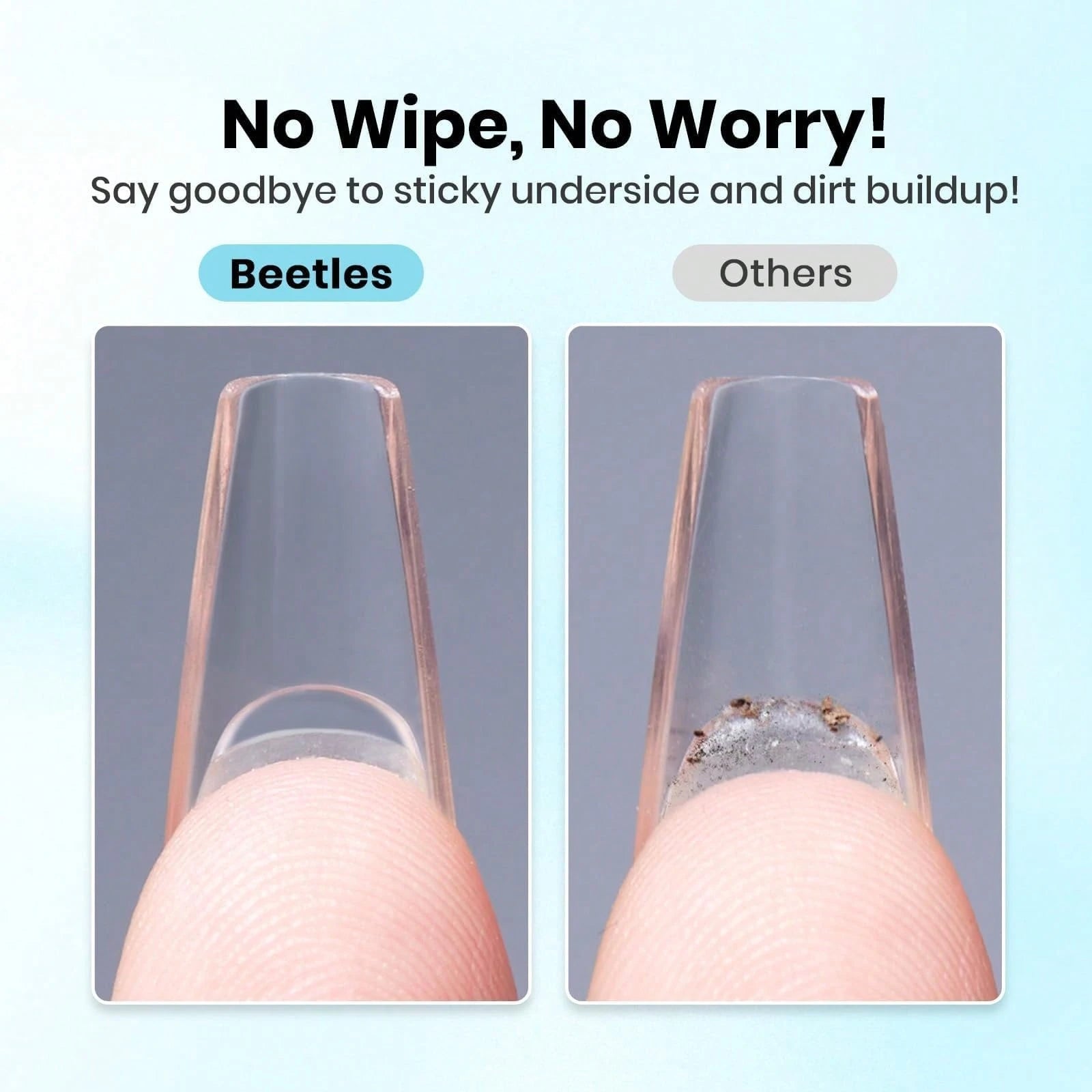 20G No Wipe Nail Glue Gel Beetles, Hands-Free Solid Nail Glue, UV LED Soak Off, Long Lasting Strong Adhesive, For Press On Nails, Acrylic Extensions, Soft Nail Tips & 3D Nail Art, Beginner Daily Manic