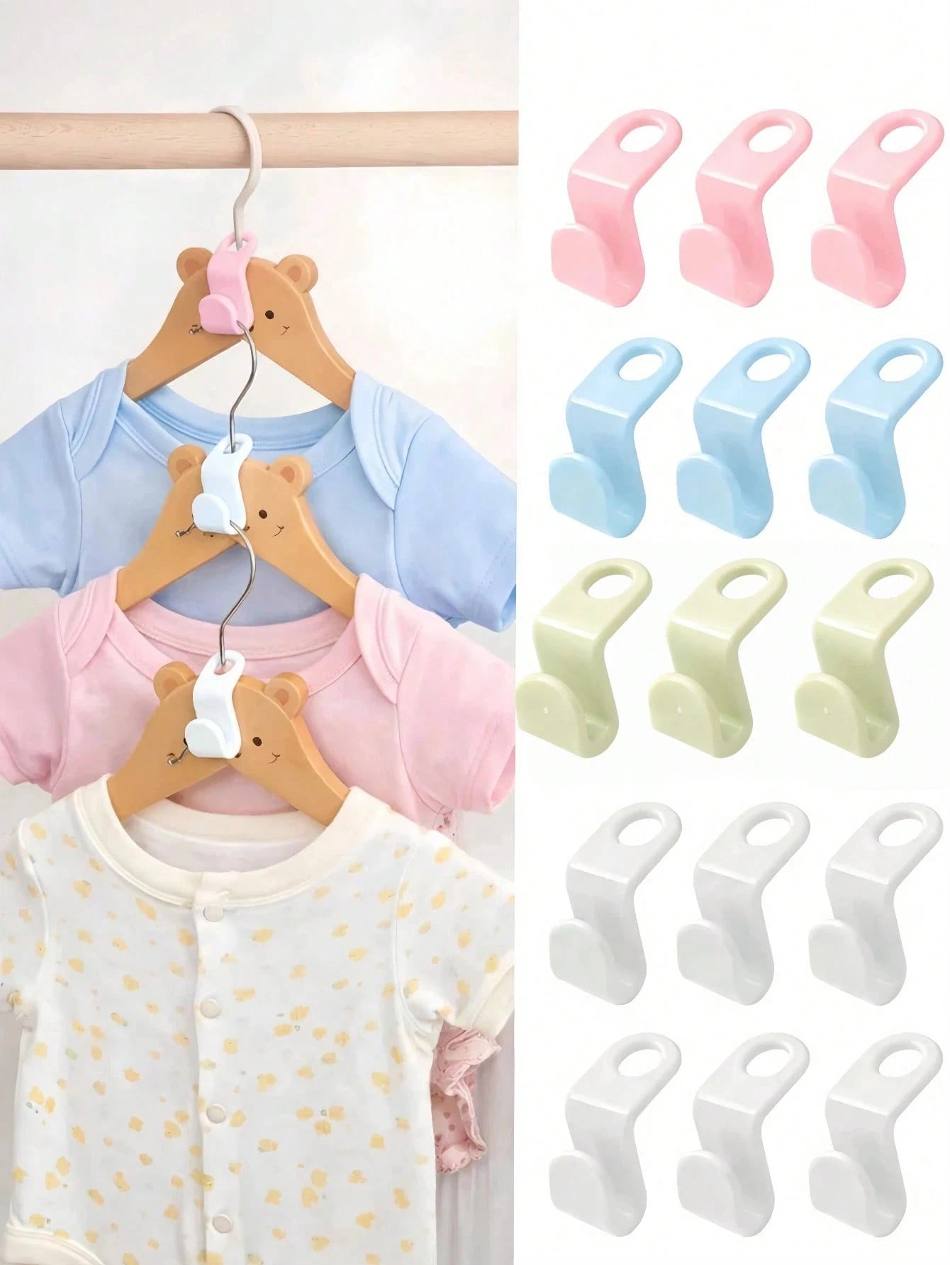 20pcs/40pcs Hanger Connector Hooks, Thickened PP Closet Stacking Hooks, Hanger Connecting Clips, Space-Saving Closet Organization And Storage