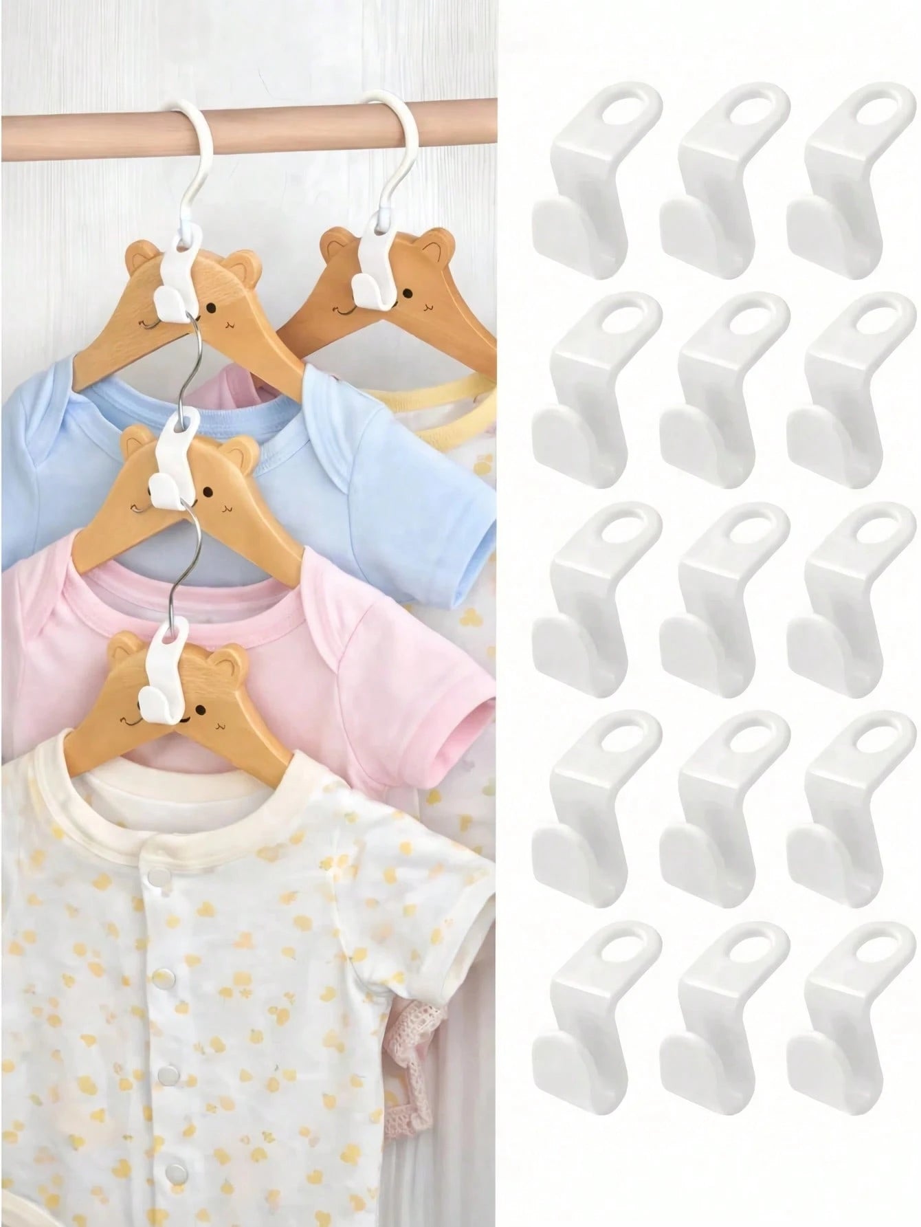 20pcs/40pcs Hanger Connector Hooks, Thickened PP Closet Stacking Hooks, Hanger Connecting Clips, Space-Saving Closet Organization And Storage