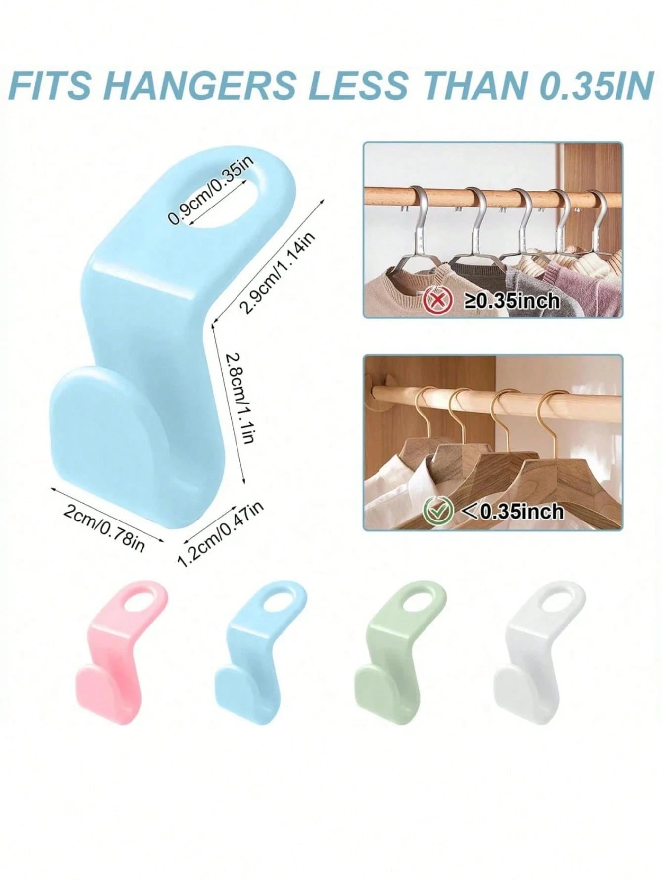 20pcs/40pcs Hanger Connector Hooks, Thickened PP Closet Stacking Hooks, Hanger Connecting Clips, Space-Saving Closet Organization And Storage