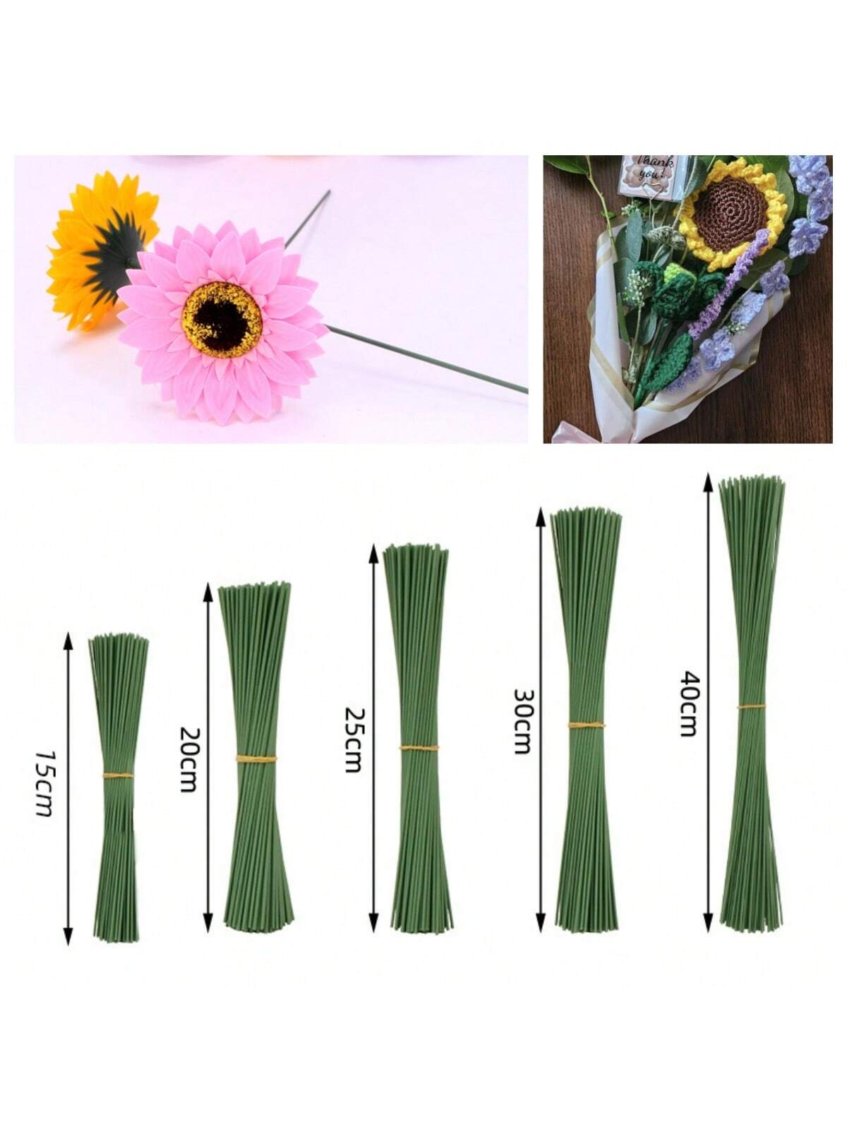 20Pcs/50Pcs/100Pcs Flexible Iron Wire Stick For Plants Climbing Support Adjustable Garden Trellis Holders Twineable And Shaping Plant Supports Multi-Use Floral Stems For Artificial Flower Stems Super