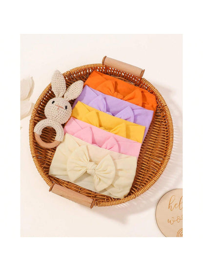 20pcs Baby Girls Nylon Headbands Turban Hair Bows Hair Band Elastic Hair Accessories For Kids Toddlers Infants Newborn